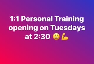 Personal Training Tuesdays at 2:30pm 1 IMG 1449